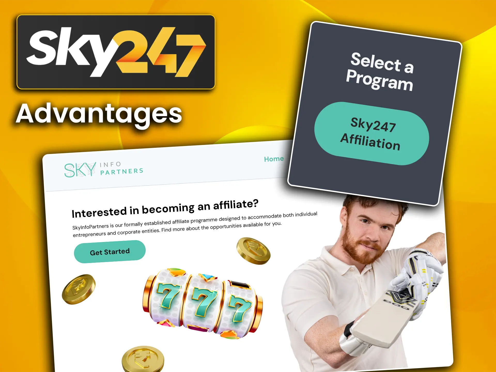 Review the main advantages of the Sky247 affiliate program.
