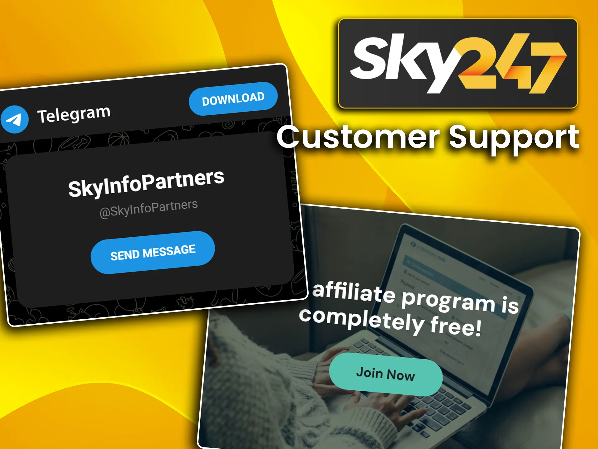 Contact the dedicated customer support for affiliate partners for assistance on Sky247.