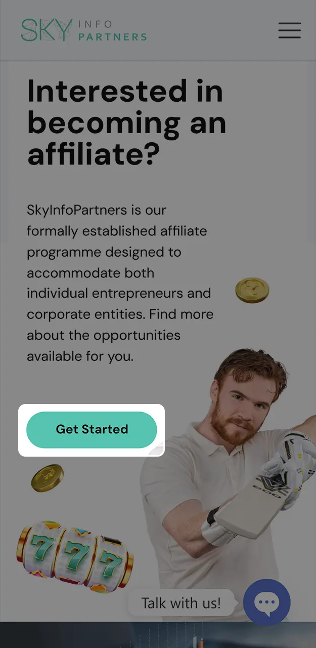 Start to launch traffic and monitor your earnings through the partner portal on Sky247.