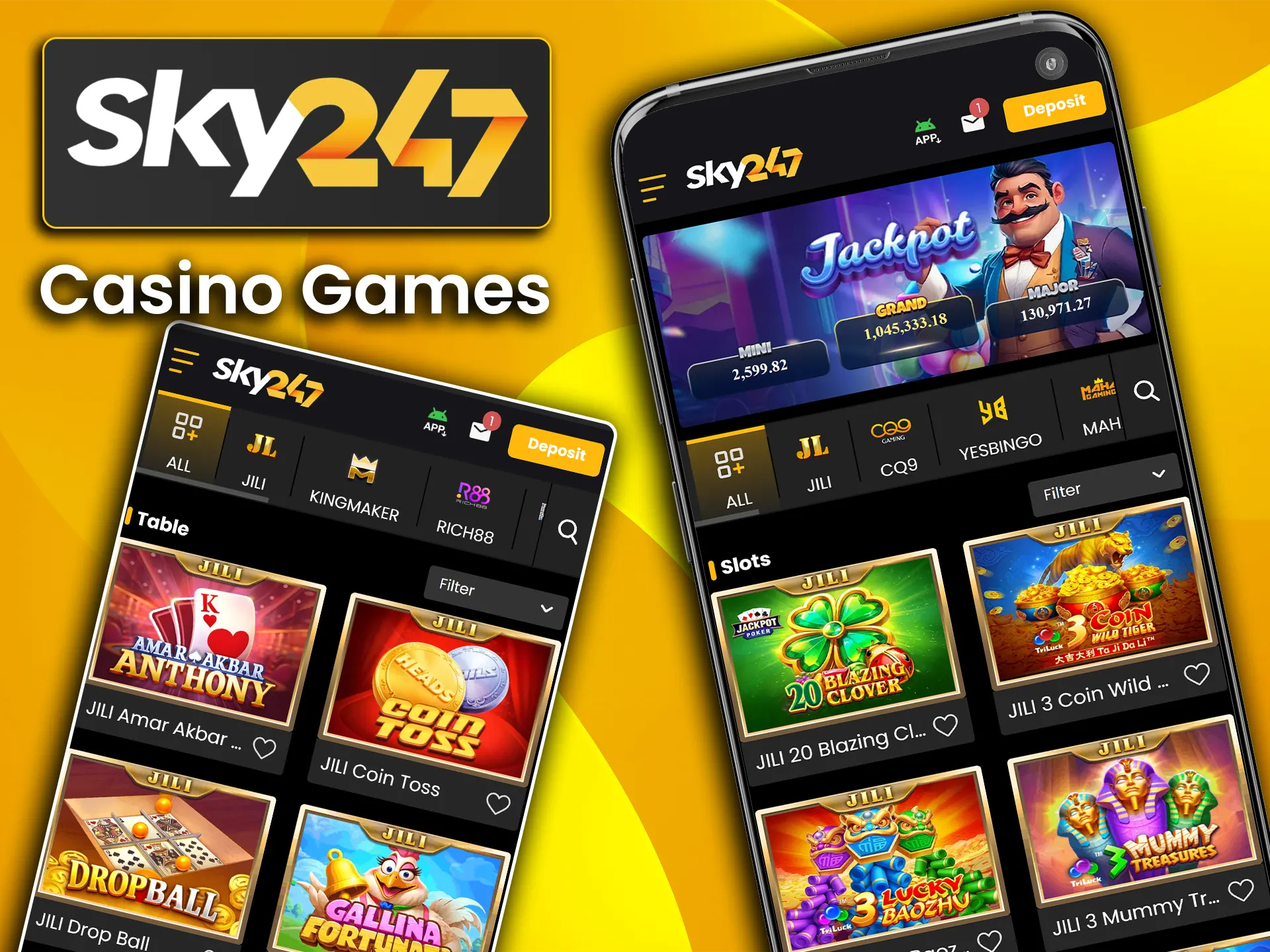 Play your favorite games on the Sky247 app.