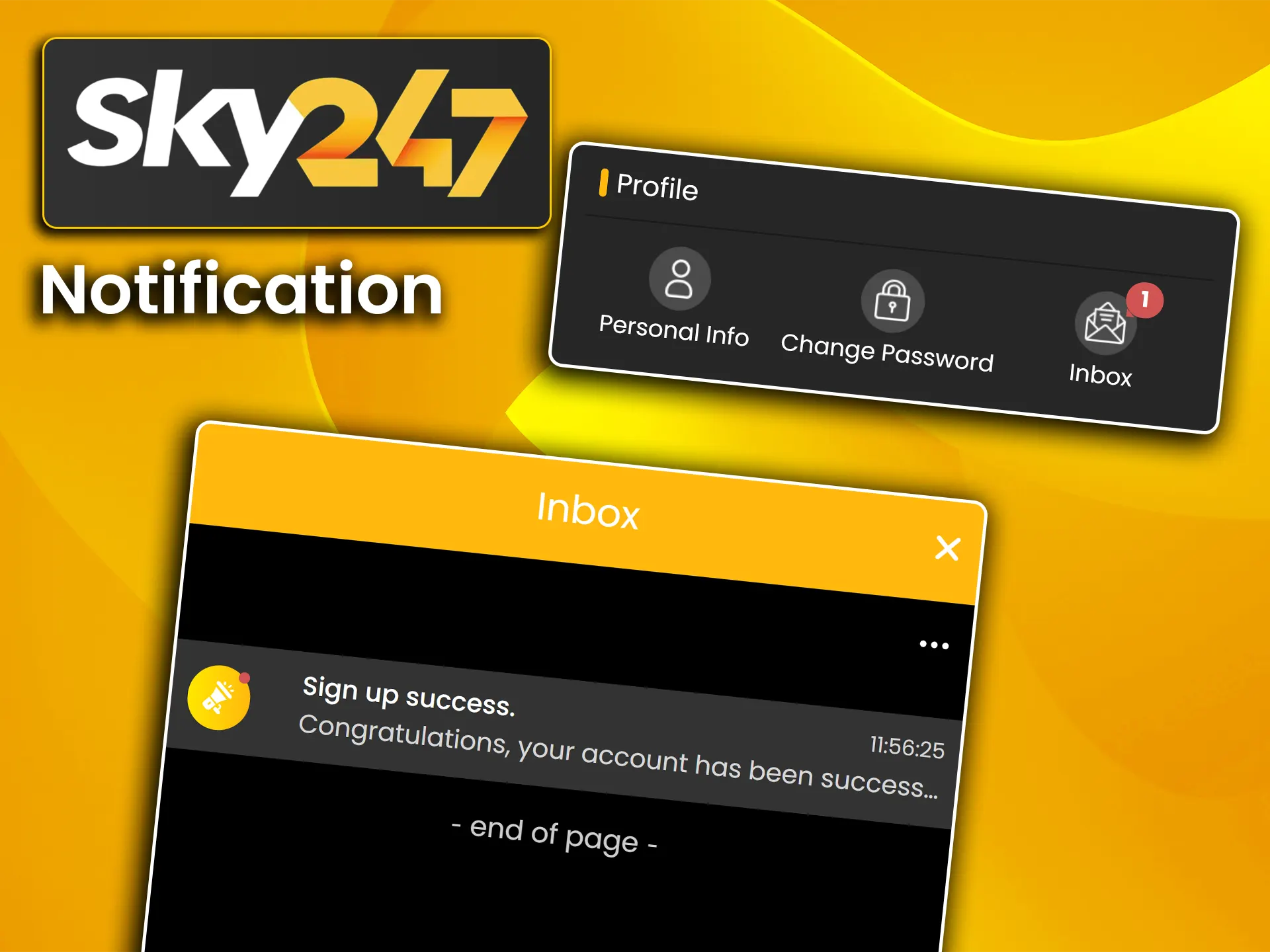 Enable the notification feature to receive alerts about bonuses and match results on Sky247.