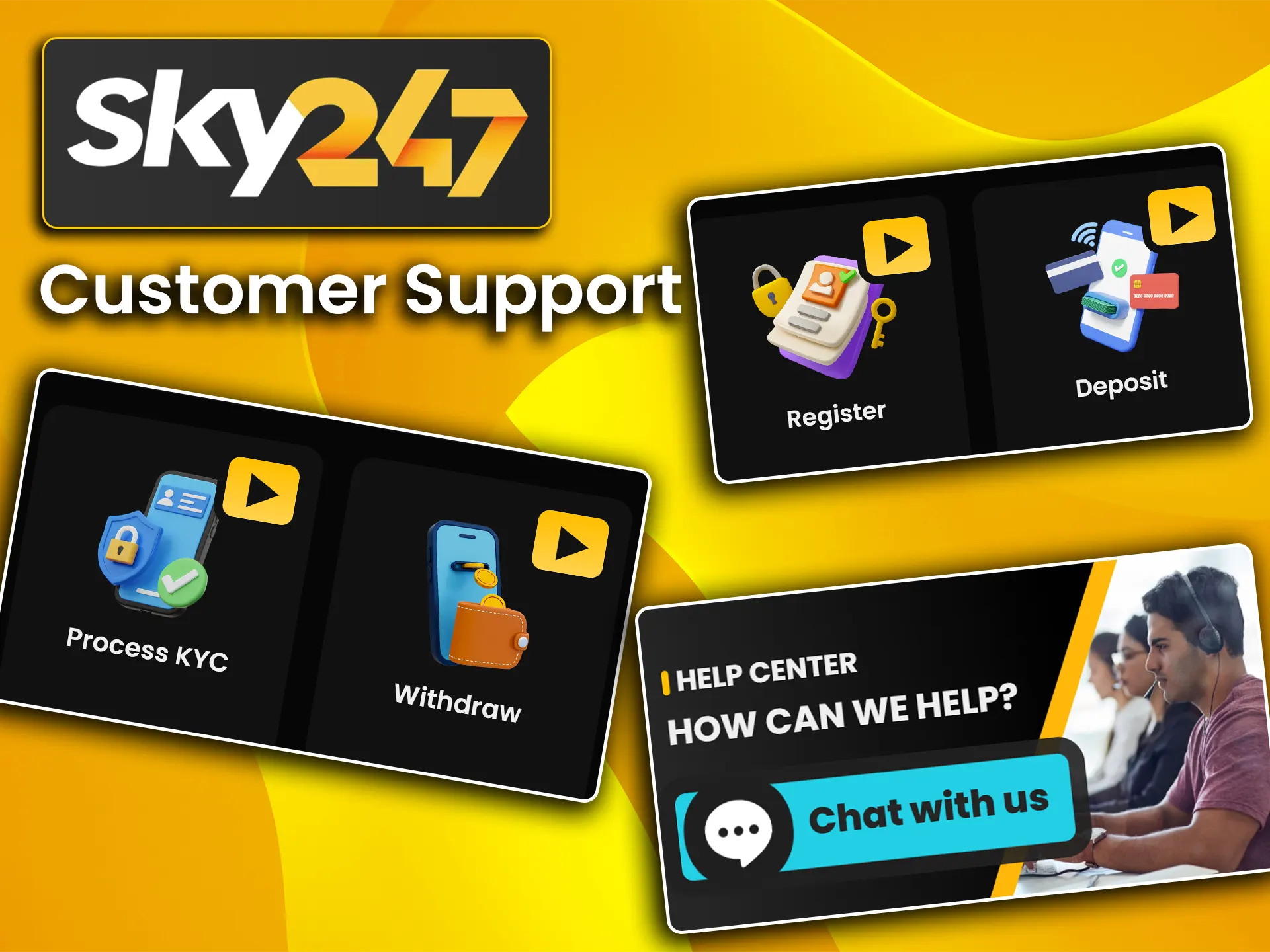 Find the official customer support contacts for help with your financial transactions on Sky247.