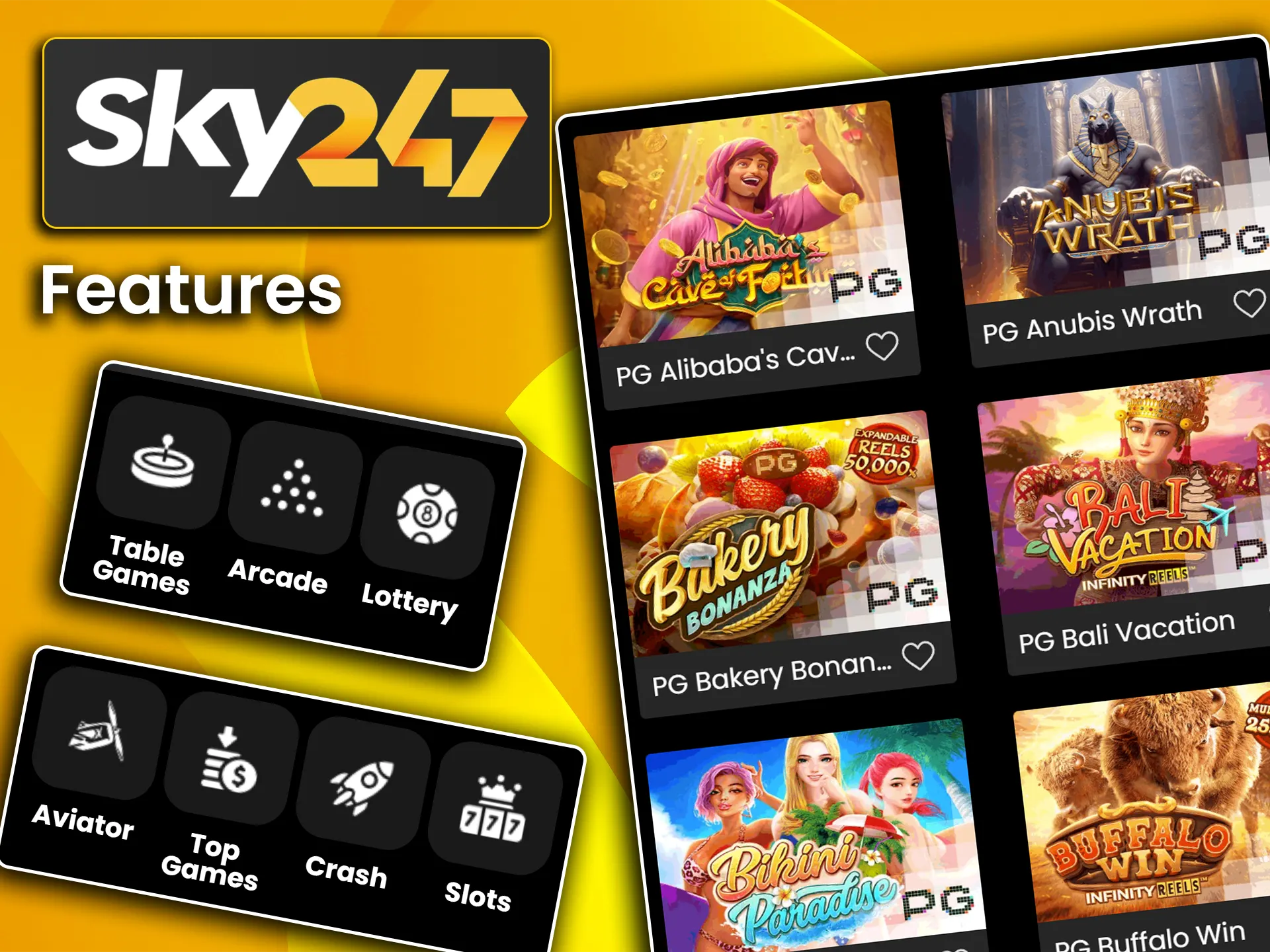 Learn about the unique features of the games available to users on Sky247.