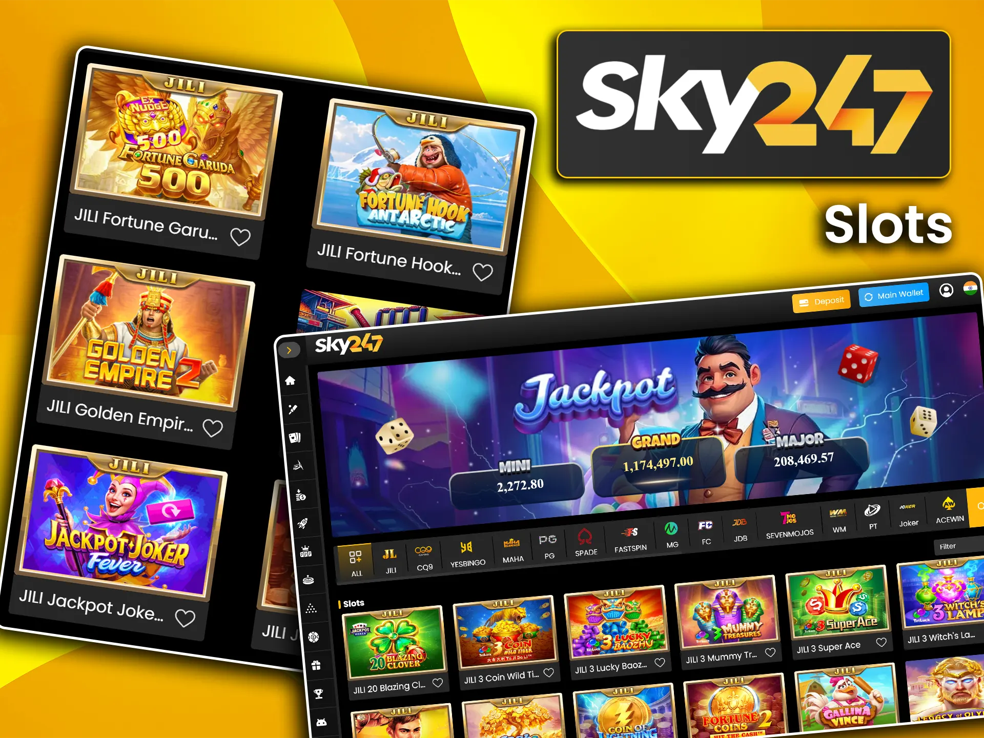 Spin the reels on hundreds of themed video slots with unique bonus features on Sky247.