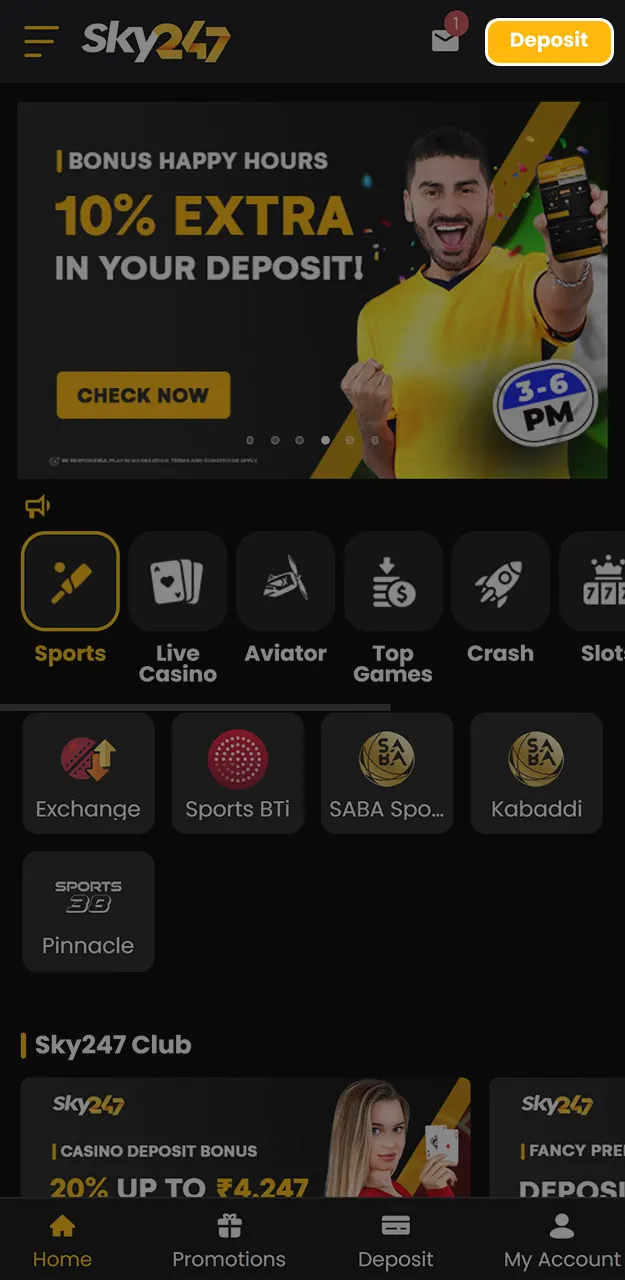 Find out how to place your first bet on Sky247.