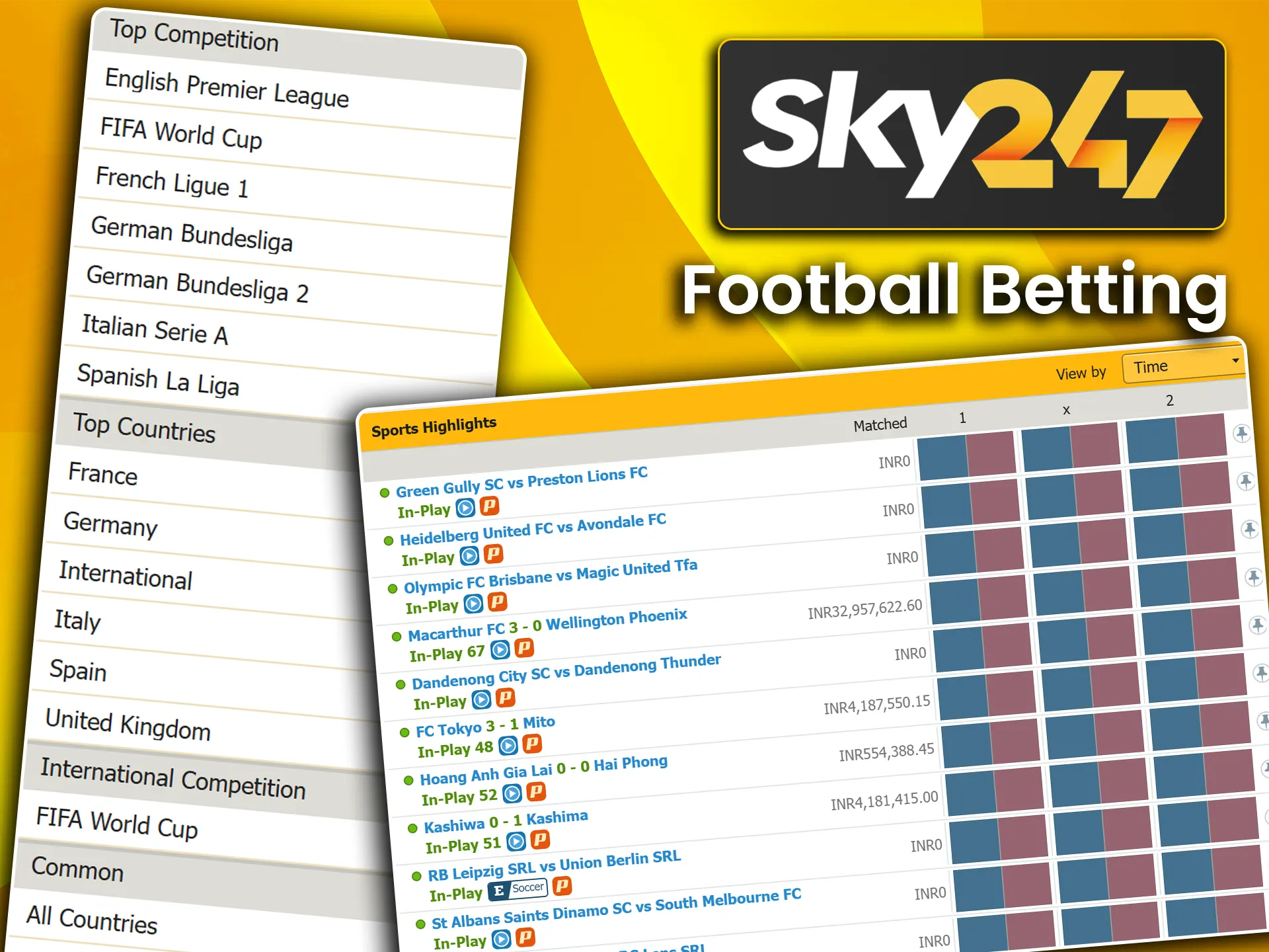 Bet on international leagues and major football championships through Sky247.