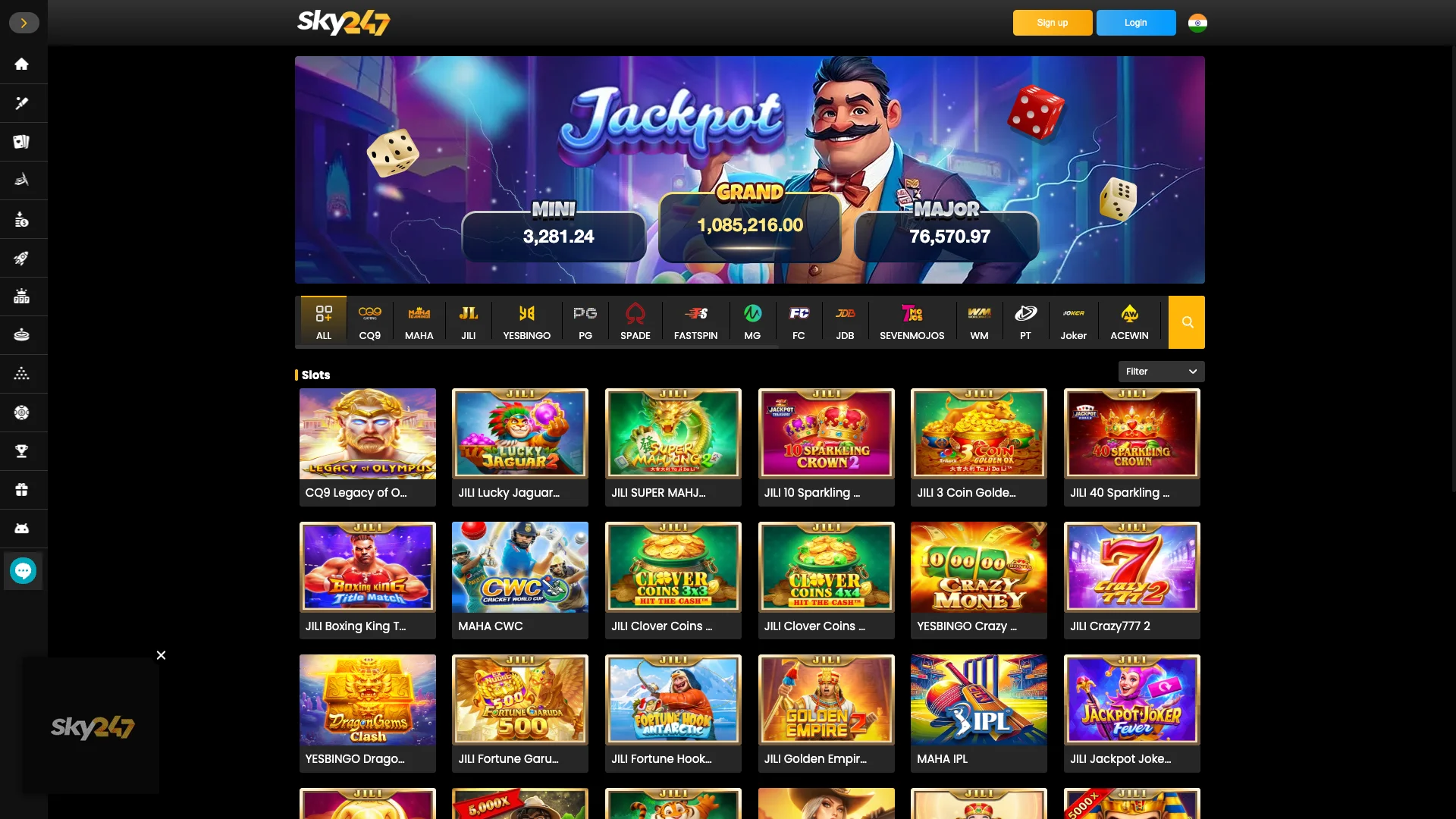 The best games from Sky247 Casino.