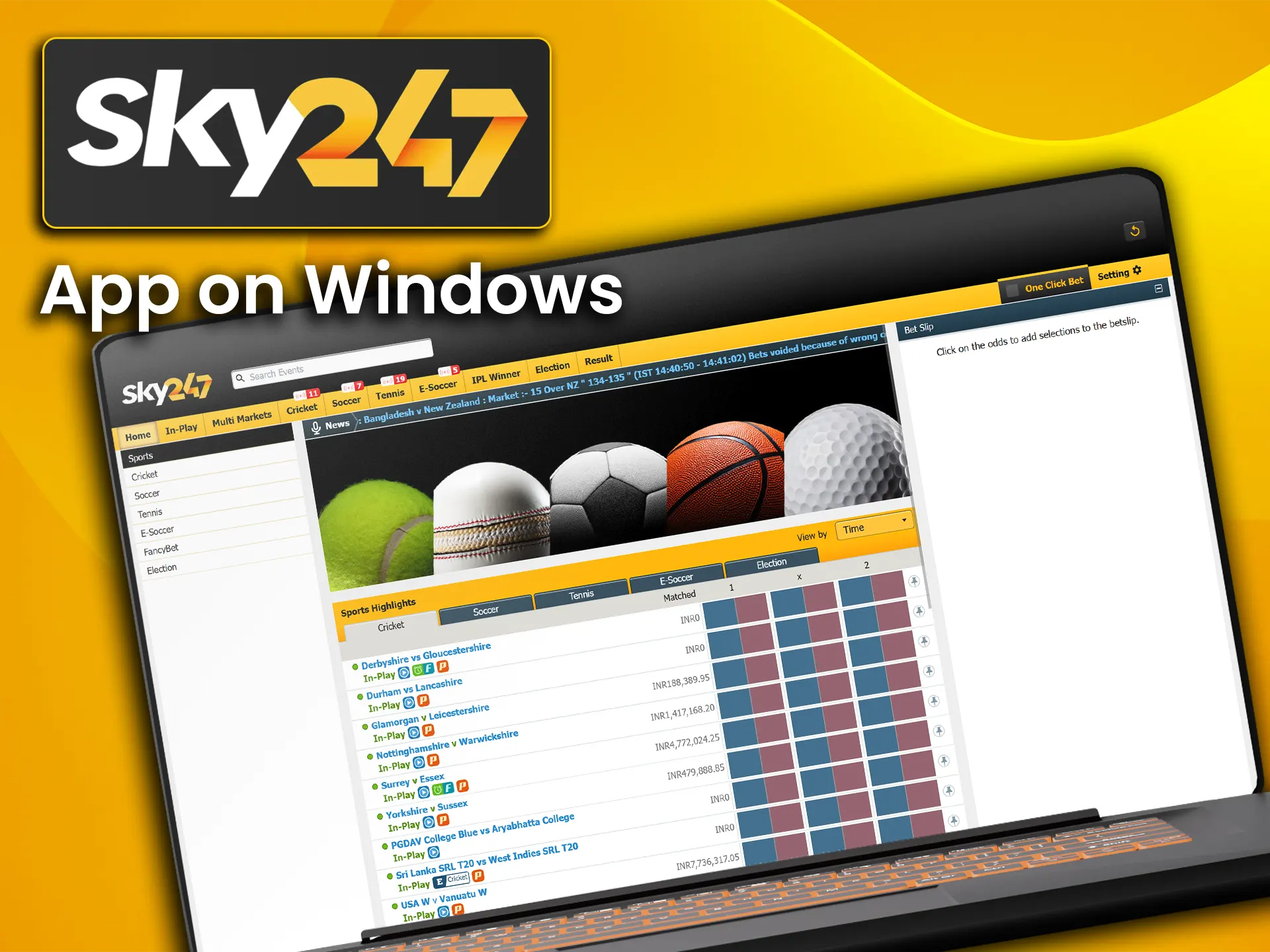 Follow the installation instructions to download the Sky247 app for Windows.