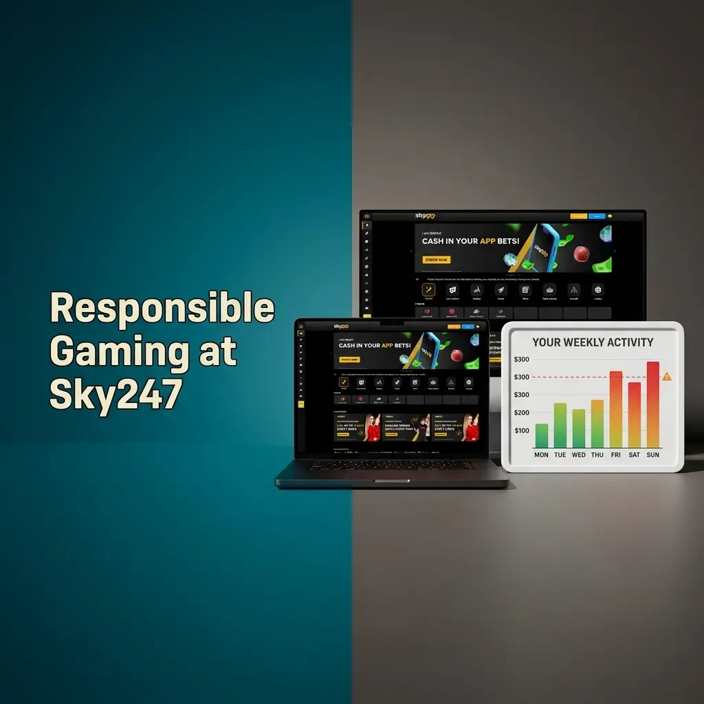 Sky247 responsible gaming tools including deposit limits, self-exclusion, session reminders, and support resources for safe play