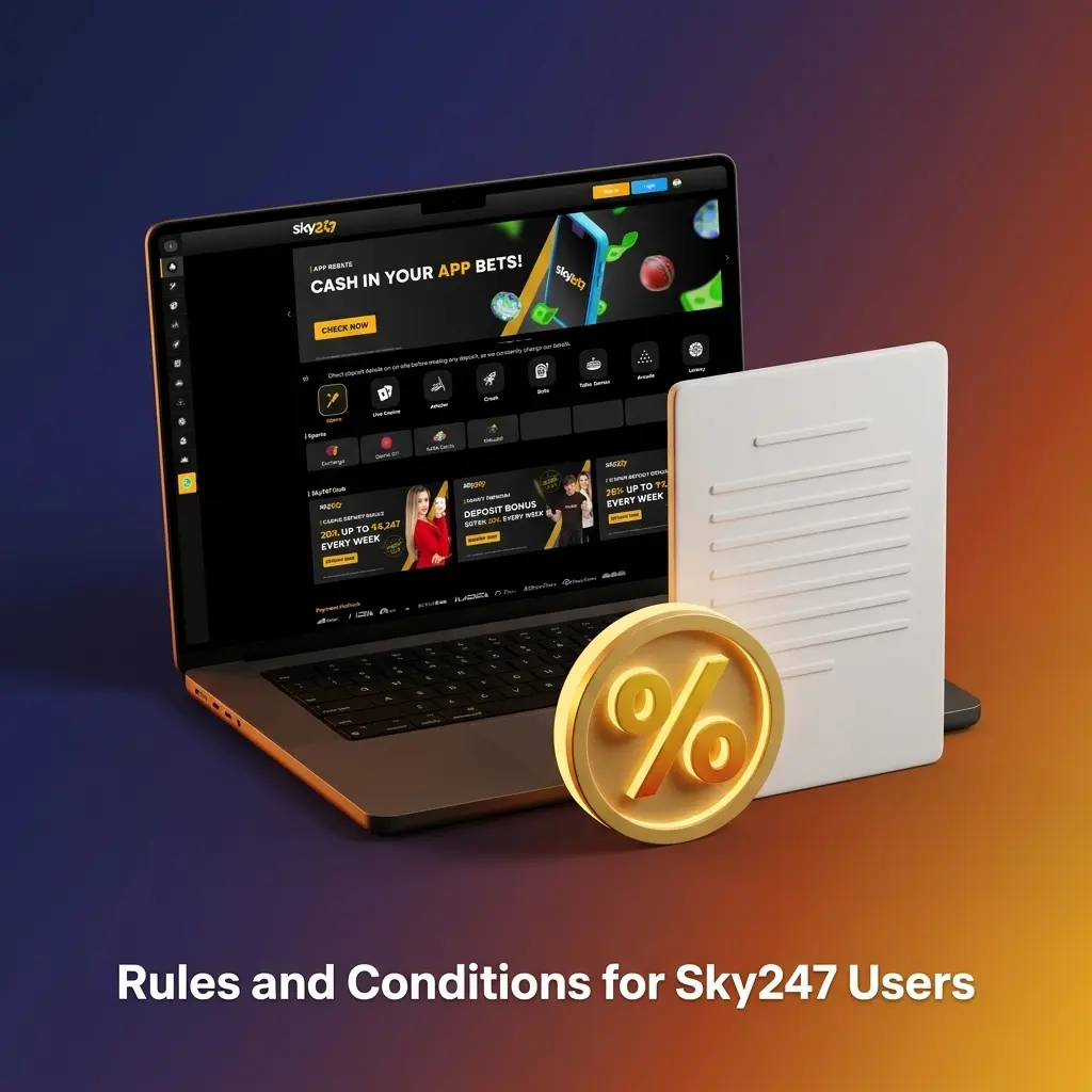 Sky247 user rules covering age requirement, one account policy, bonus terms, accurate registration, and jurisdiction compliance in India