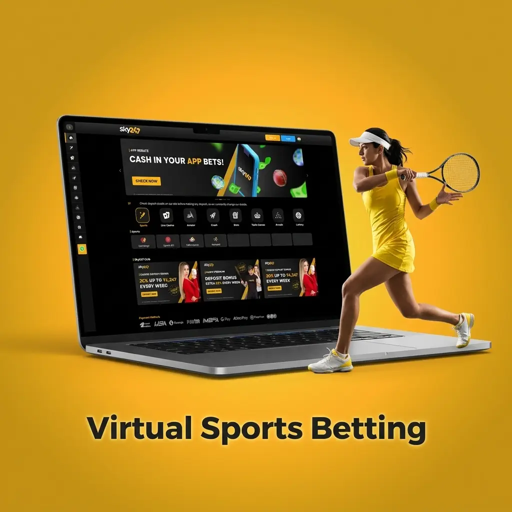 Virtual sports betting on Sky247 featuring cricket, football, horse racing and basketball with RNG-based outcomes