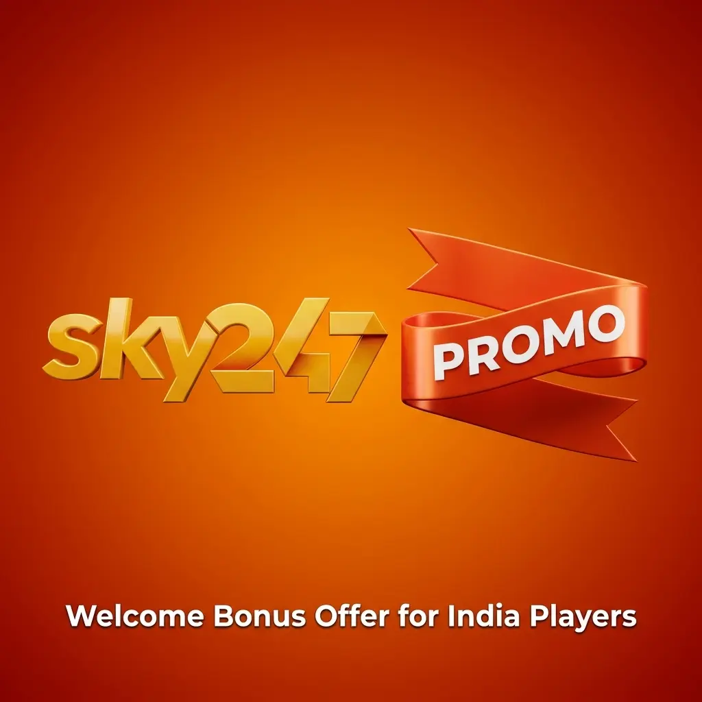 Sky247 India welcome bonus offer showing 24% cashback up to 10,247 INR on first deposit for new players
