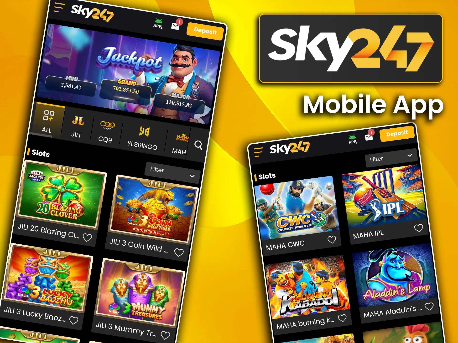Enjoy smooth slot gameplay on the Sky247 app.