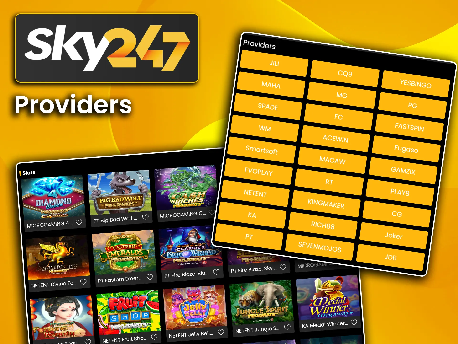 Check out the official slot providers partnering with Sky247.