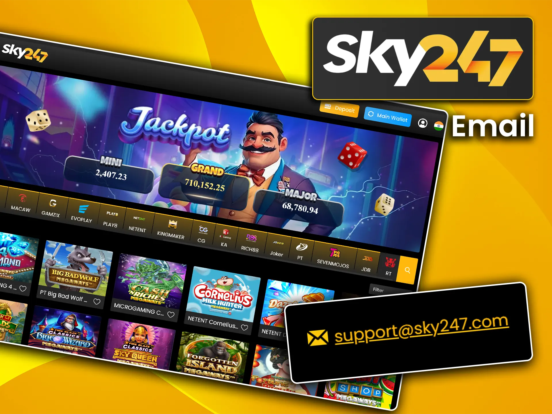 Send a detailed inquiry to the help desk using the official email support on Sky247.